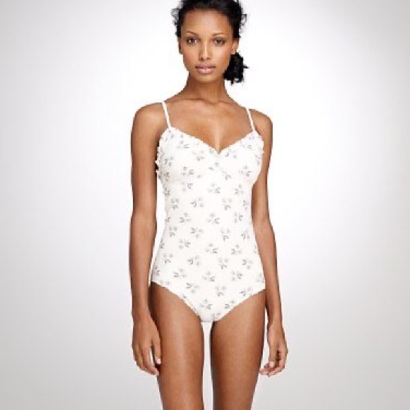 J Crew Liberty Dandie Ruffle One Piece Swimsuit